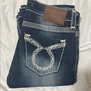 Big Star Blue Boot Cut Jeans with Contrast Stitching